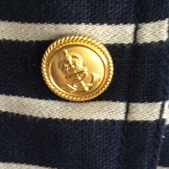 J. Crew Navy & White Striped Blazer, Size 10. - Picture 3 of 8